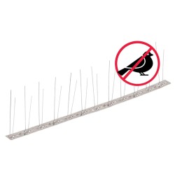 Ensemble de 6 pointes à 2 rangées contre oiseaux Inox 3 m 