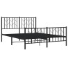 Cadre de lit métal sans matelas avec pied de lit noir 140x190cm 