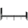 Cadre de lit métal sans matelas avec pied de lit noir 140x190cm 