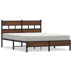 Cadre de lit sans matelas chêne marron 137x190 cm 