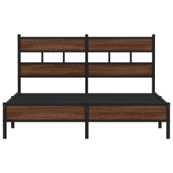 Cadre de lit sans matelas chêne marron 137x190 cm 