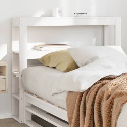 Tête de lit avec étagères blanc 100 cm bois massif de pin 