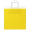 Sacs en papier 250 pcs avec poignées jaune 26x17x25 cm 