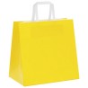Sacs en papier 250 pcs avec poignées jaune 26x17x25 cm 