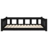 Lit pour chien noir 105,5x75,5x28 cm bois de pin solide 
