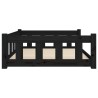 Lit pour chien noir 105,5x75,5x28 cm bois de pin solide 