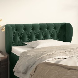 Tête de lit avec oreilles Vert foncé 103x23x78/88 cm Velours 