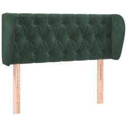 Tête de lit avec oreilles Vert foncé 103x23x78/88 cm Velours 