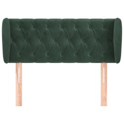 Tête de lit avec oreilles Vert foncé 103x23x78/88 cm Velours 