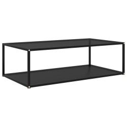 Table basse Noir 120x60x35 cm Verre trempé 