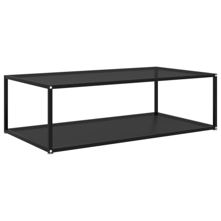 Table basse Noir 120x60x35 cm Verre trempé 