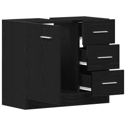 Armoire d'évier chêne noir 63x30x54 cm Bois d'ingénierie 