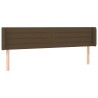 Tête de lit avec oreilles Marron Foncé 183x16x78/88 cm Tissu 