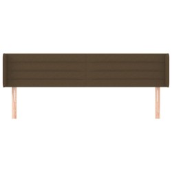 Tête de lit avec oreilles Marron Foncé 183x16x78/88 cm Tissu 
