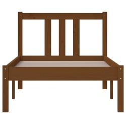 Cadre de lit sans matelas marron miel bois massif 75x190 cm 
