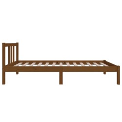 Cadre de lit sans matelas marron miel bois massif 75x190 cm 
