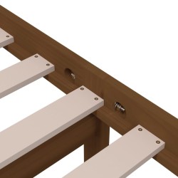 Cadre de lit sans matelas marron miel bois massif 75x190 cm 