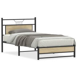 Cadre de lit sans matelas chêne sonoma 107x203 cm 