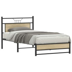 Cadre de lit sans matelas chêne sonoma 107x203 cm 