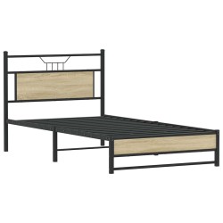 Cadre de lit sans matelas chêne sonoma 107x203 cm 