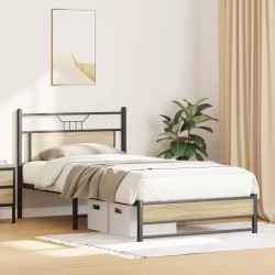 Cadre de lit sans matelas chêne sonoma 107x203 cm 