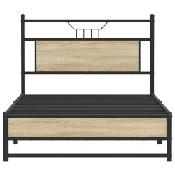 Cadre de lit sans matelas chêne sonoma 107x203 cm 