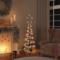 Sapin de Noël à LED avec boules 100 LED blanc chaud 150 cm 