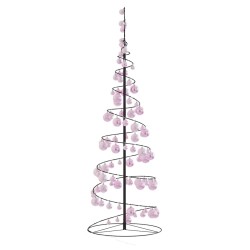 Sapin de Noël à LED avec boules 100 LED blanc chaud 150 cm 