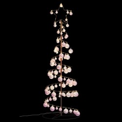 Sapin de Noël à LED avec boules 100 LED blanc chaud 150 cm 