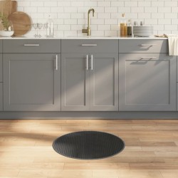Tapis rond gris 60 cm bambou 