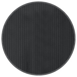 Tapis rond gris 60 cm bambou 