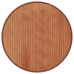 Tapis rond marron 60 cm bambou 