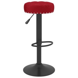 Tabourets de bar lot de 2 rouge bordeaux velours 