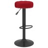 Tabourets de bar lot de 2 rouge bordeaux velours 