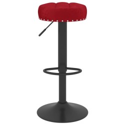 Tabourets de bar lot de 2 rouge bordeaux velours 