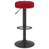 Tabourets de bar lot de 2 rouge bordeaux velours 