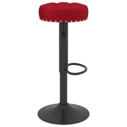 Tabourets de bar lot de 2 rouge bordeaux velours 