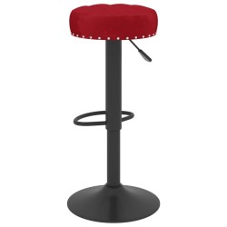 Tabourets de bar lot de 2 rouge bordeaux velours 