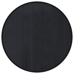 Tapis rond noir 60 cm bambou 