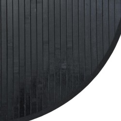 Tapis rond noir 60 cm bambou 