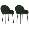 Chaises à manger lot de 2 Vert foncé Velours 