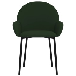 Chaises à manger lot de 2 Vert foncé Velours 