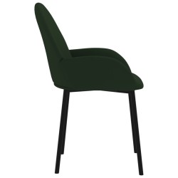Chaises à manger lot de 2 Vert foncé Velours 