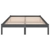 Cadre de lit sans matelas gris bois massif 