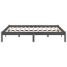 Cadre de lit sans matelas gris bois massif 