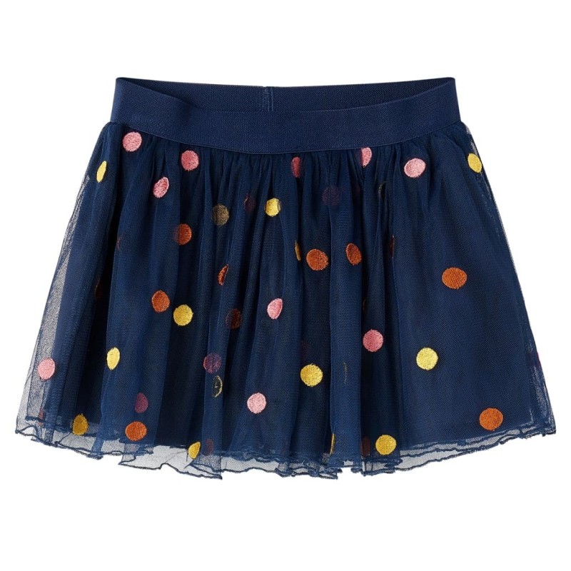 Jupe en tulle à pois pour enfants bleu marine 92 