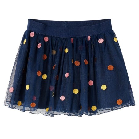 Jupe en tulle à pois pour enfants bleu marine 92 