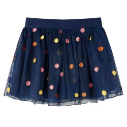 Jupe en tulle à pois pour enfants bleu marine 92 