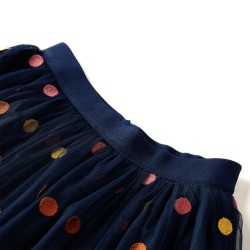 Jupe en tulle à pois pour enfants bleu marine 92 