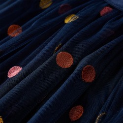 Jupe en tulle à pois pour enfants bleu marine 92 